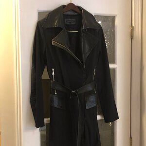 Rudsak Women’s Leather Trench Coat: Leather accents and heavier styling.